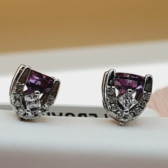 "Birthstone S925 Sterling Silver CZ Stud Earrings for Women/Girl, US19251041 - Picture 12 of 15